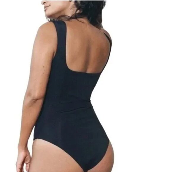 NWT Mara Hoffman Persephone One Piece Swimsuit Womens XL Black Square Neckline - Picture 4 of 14